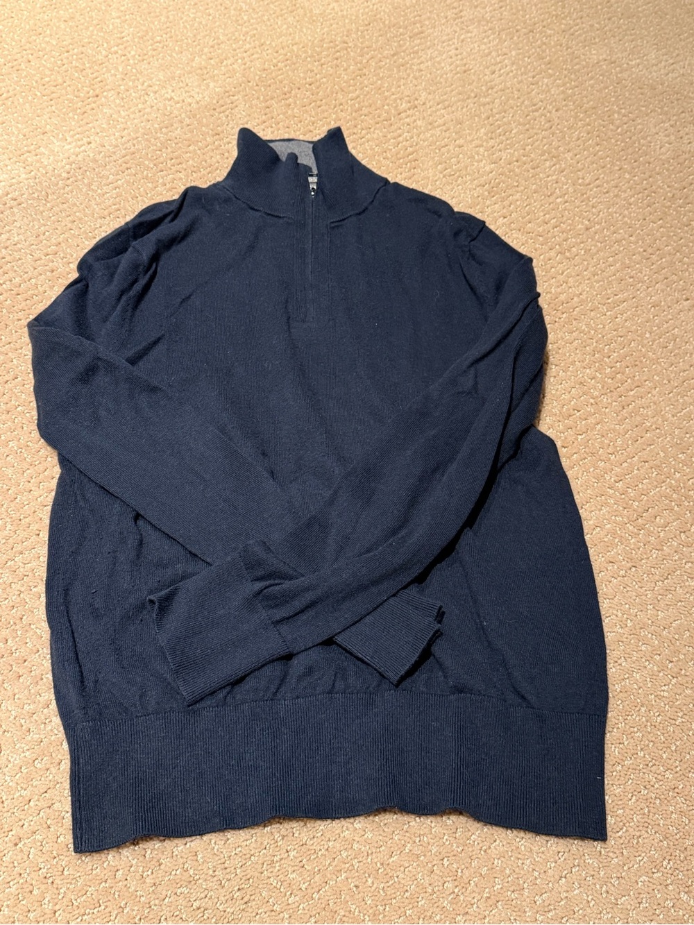 Banana Republic Men's Navy Zip Mock Neck Sweater